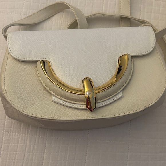 Rodo White and Gold Crossbody Bag - Picture 1 of 3
